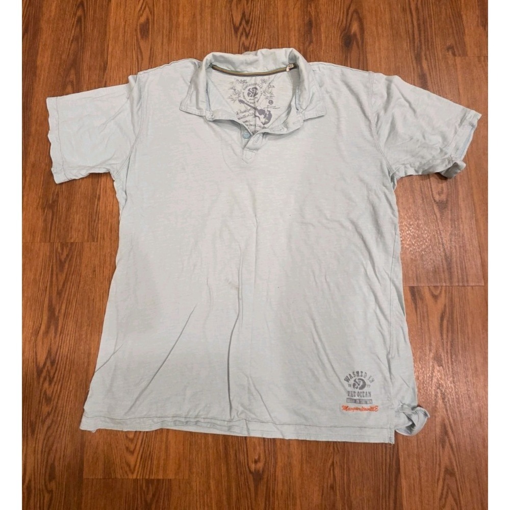 Margaritaville Polo Button Up Light Blue  With Logo Size L